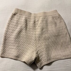 Free People Cream Crocheted Lounge Shorts